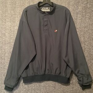 Zero Restriction Jacket Mens Medium Green Golf Snap Windbreaker Long Sleeve Logo